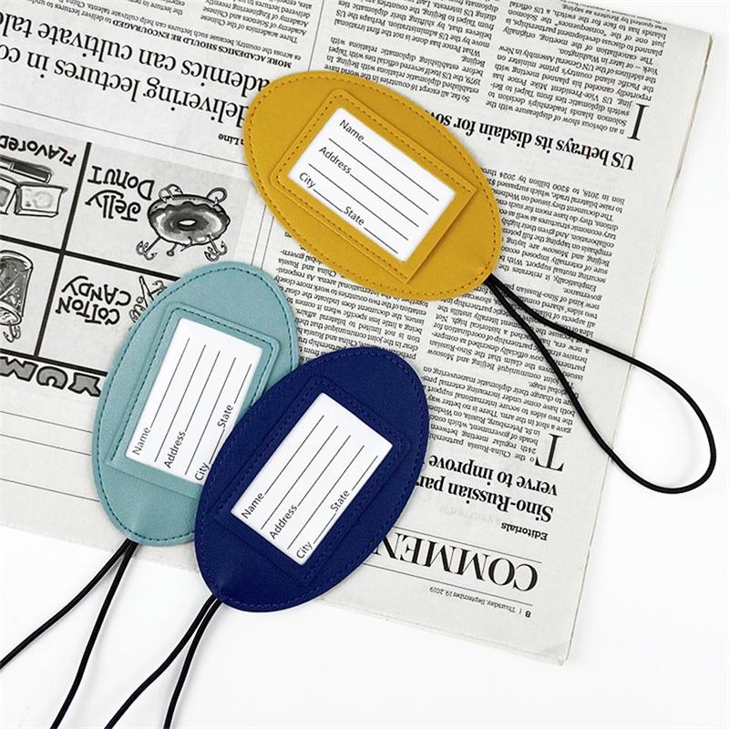 Утолщенная искусственная кожа овальная багажная бирка чемодан багажная сумка бирки дорожные аксессуары