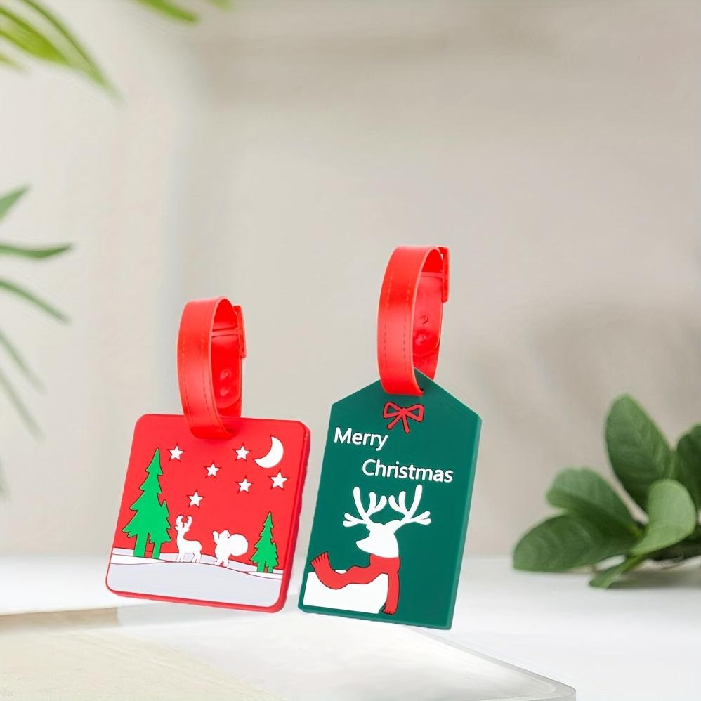 2 шт. мультяшная багажная бирка, рождественская багажная бирка, высокочастотная горячепрессованная ПВХ багажная бирка, идентификационная этикетка для дорожной коробки